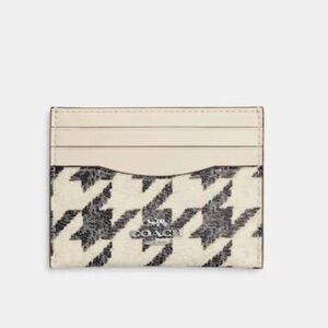 Coach Slim Id Card Case With Houndstooth Print
